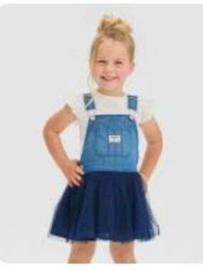 OshKosh B'gosh Baby Tulle and Denim Jumper Dress 12m Overall Dress